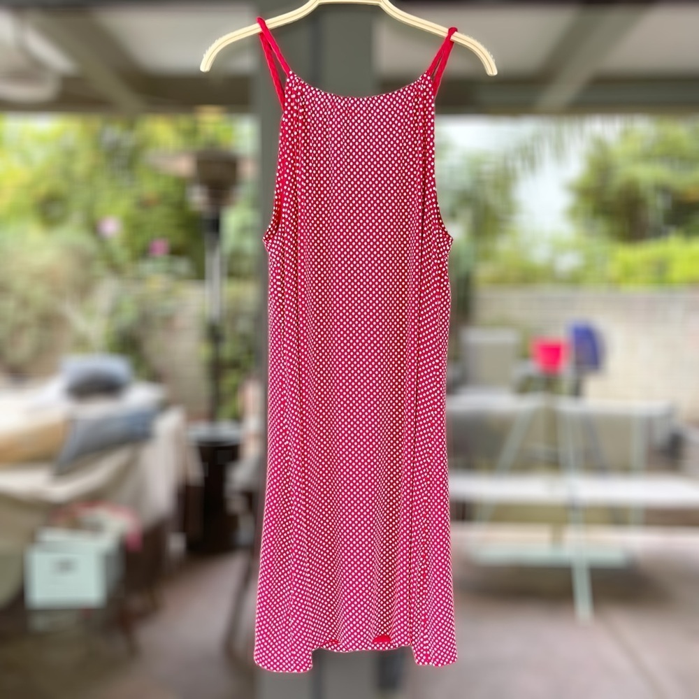 GUESS ~ Summer Perfect Red/White Polka Dot Dress w/Braided Strap Detsil ~ Large - Picture 6 of 6